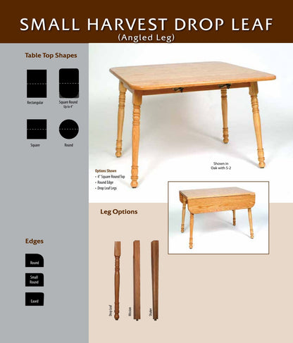 Small Harvest Drop Leaf Table catalog page