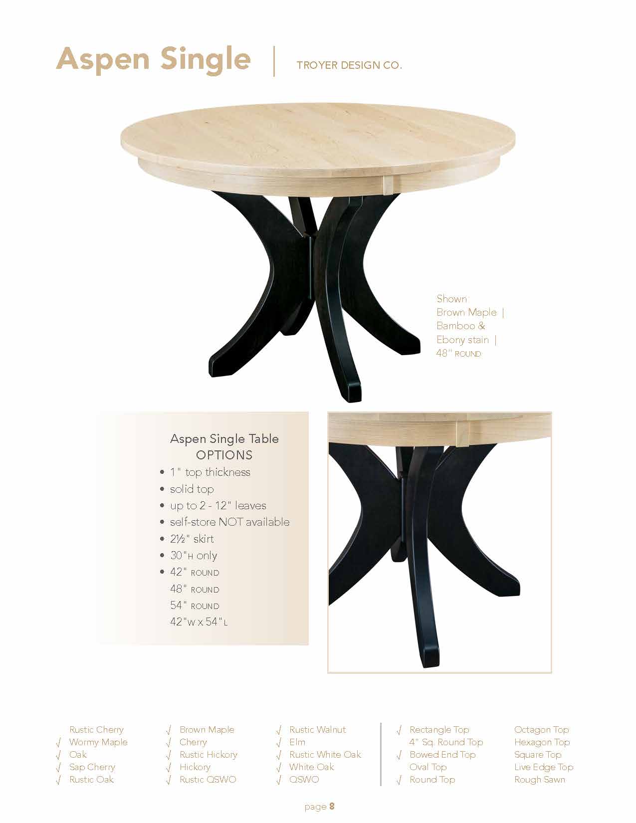 Aspen Single Table