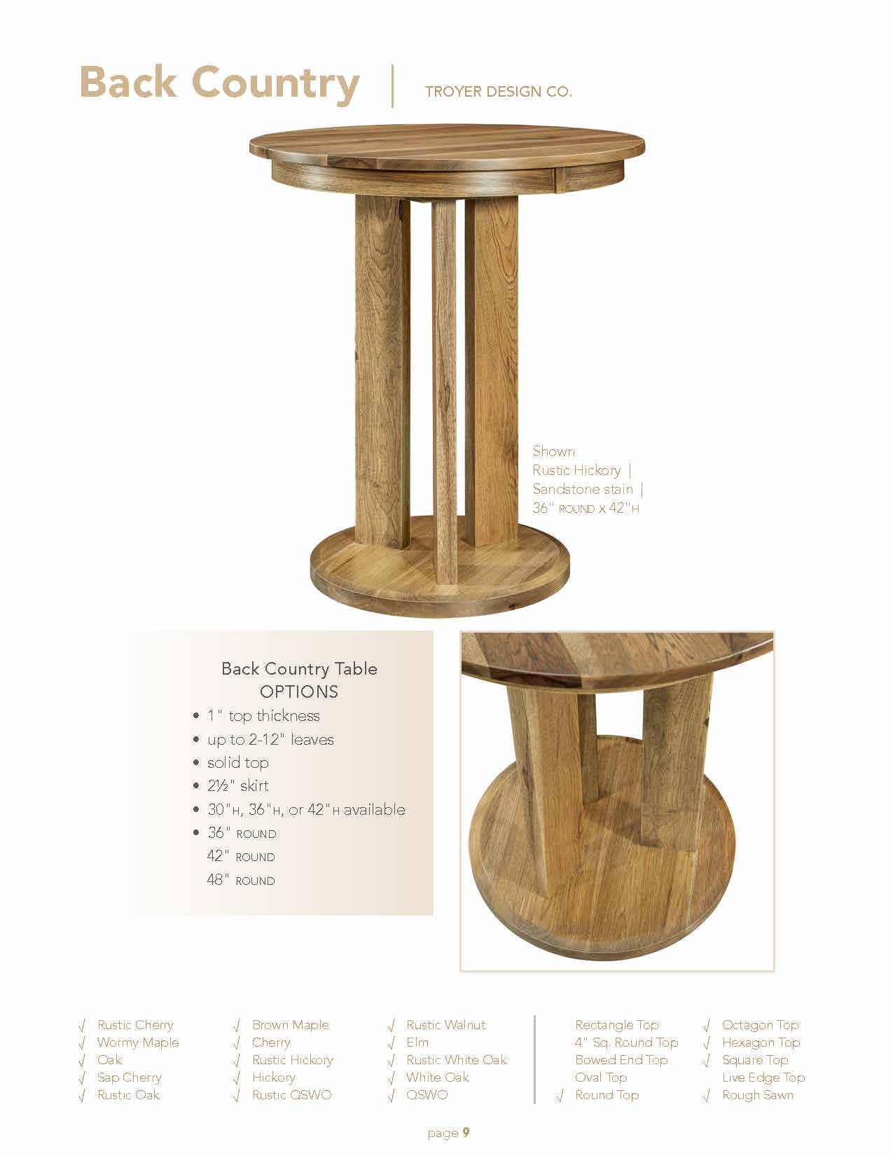 Back Country Table