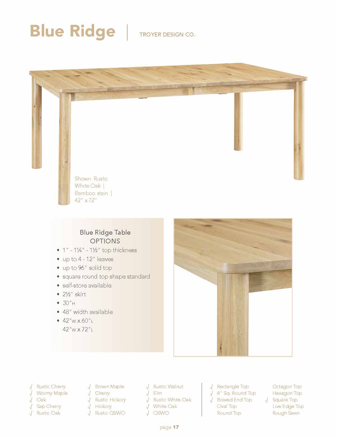 Blue Ridge Table