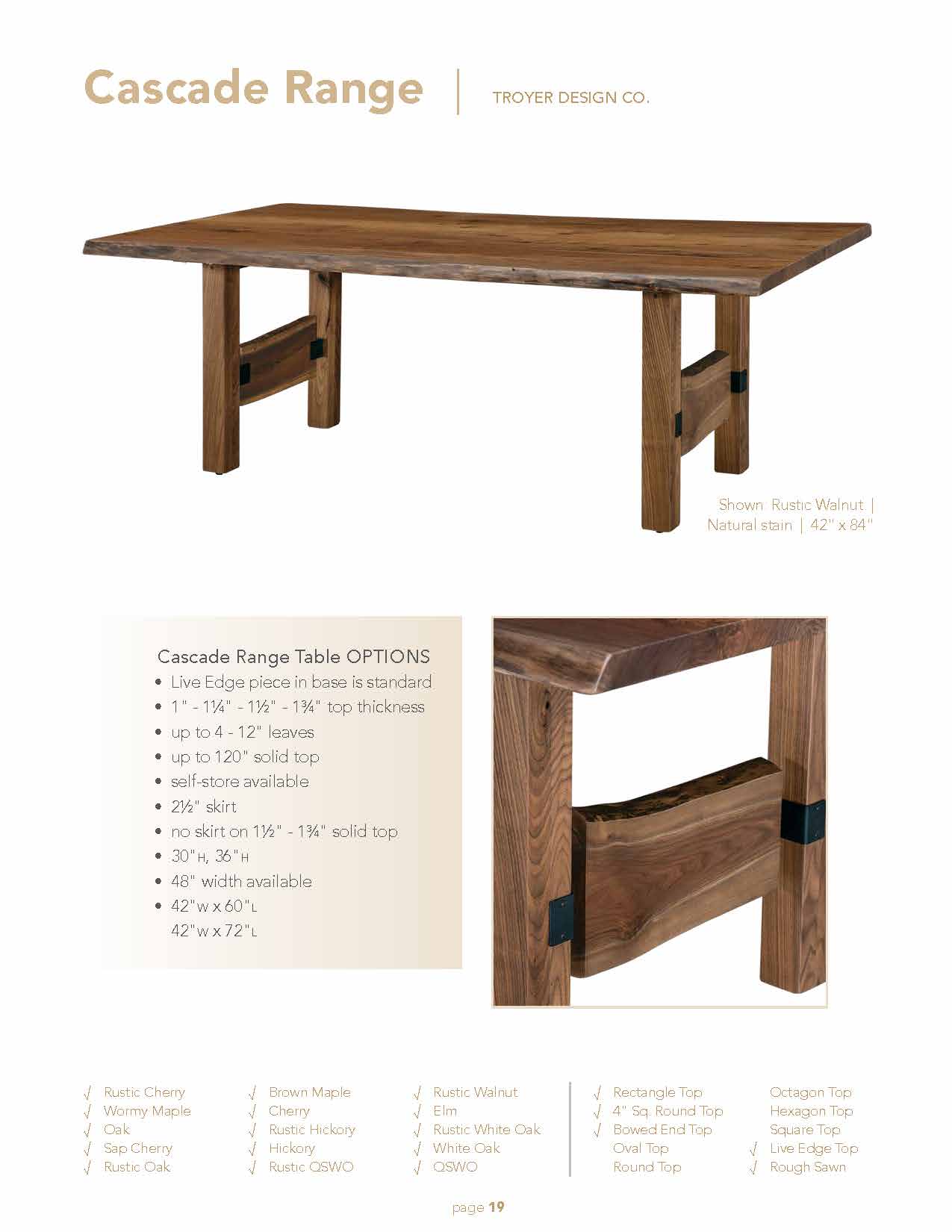 Cascade Range Table