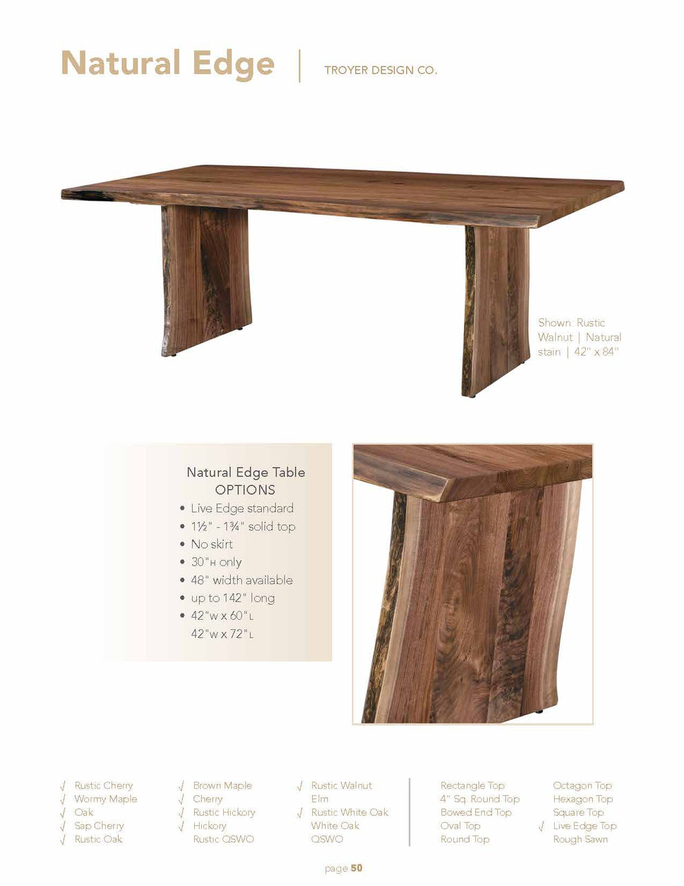Natural Edge Table – Amish Traditions