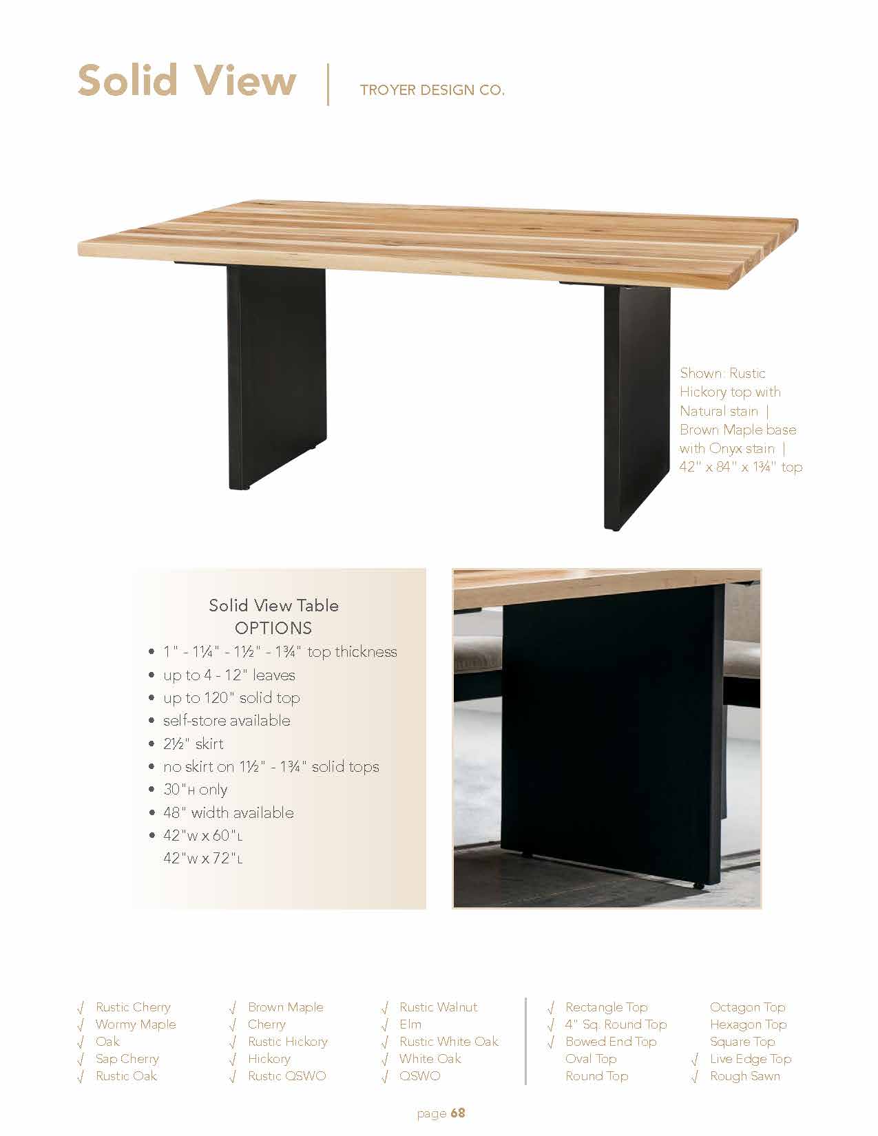 Solid View Table