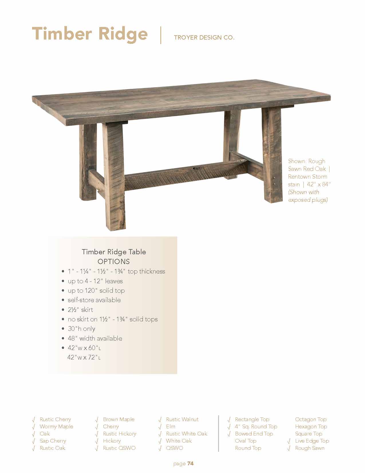Timber Ridge Table