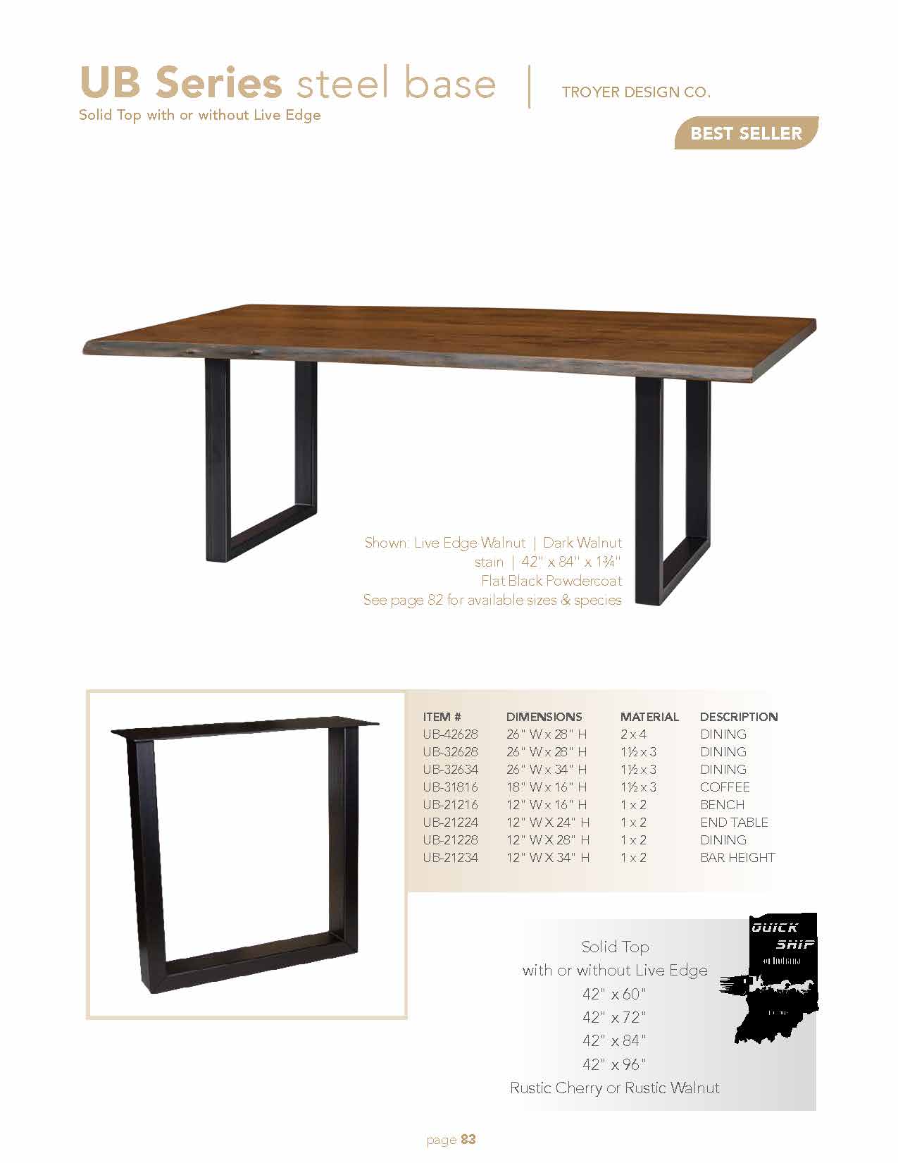 UB Series steel base