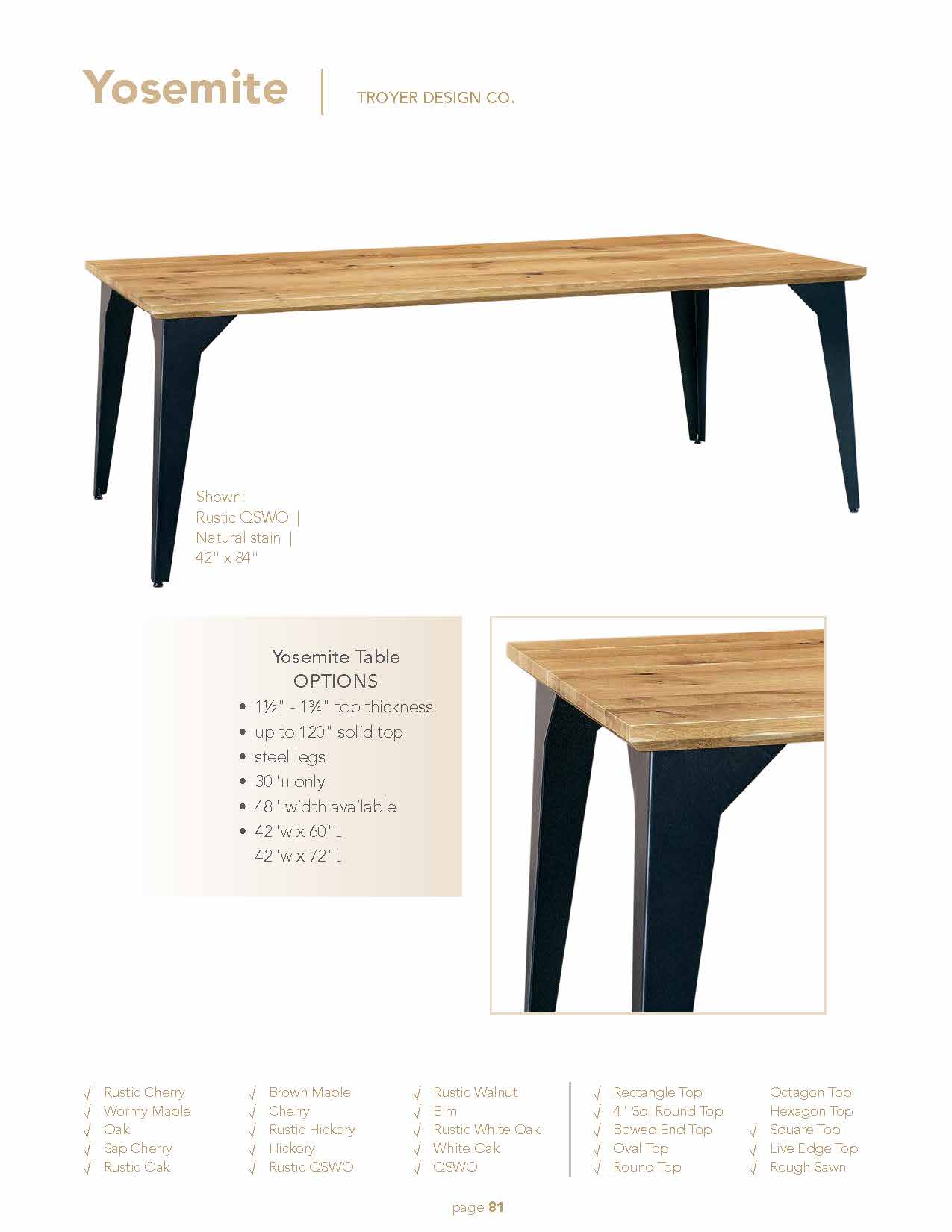 Yosemite Table