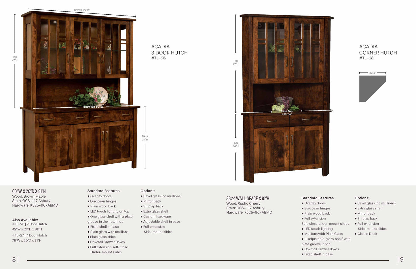 Acadia 3 Door Hutch