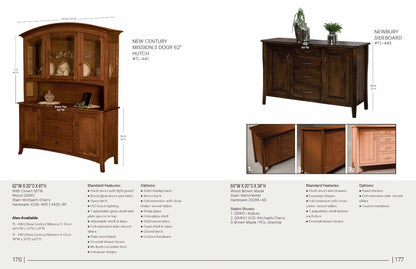 NEW Century Mission 3 Door 62” Hutch
