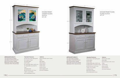 Ocean Front Leaded Glass Hutch