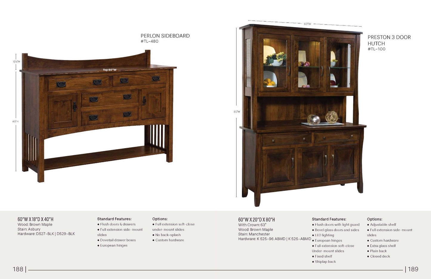 Preston 3 Door Hutch