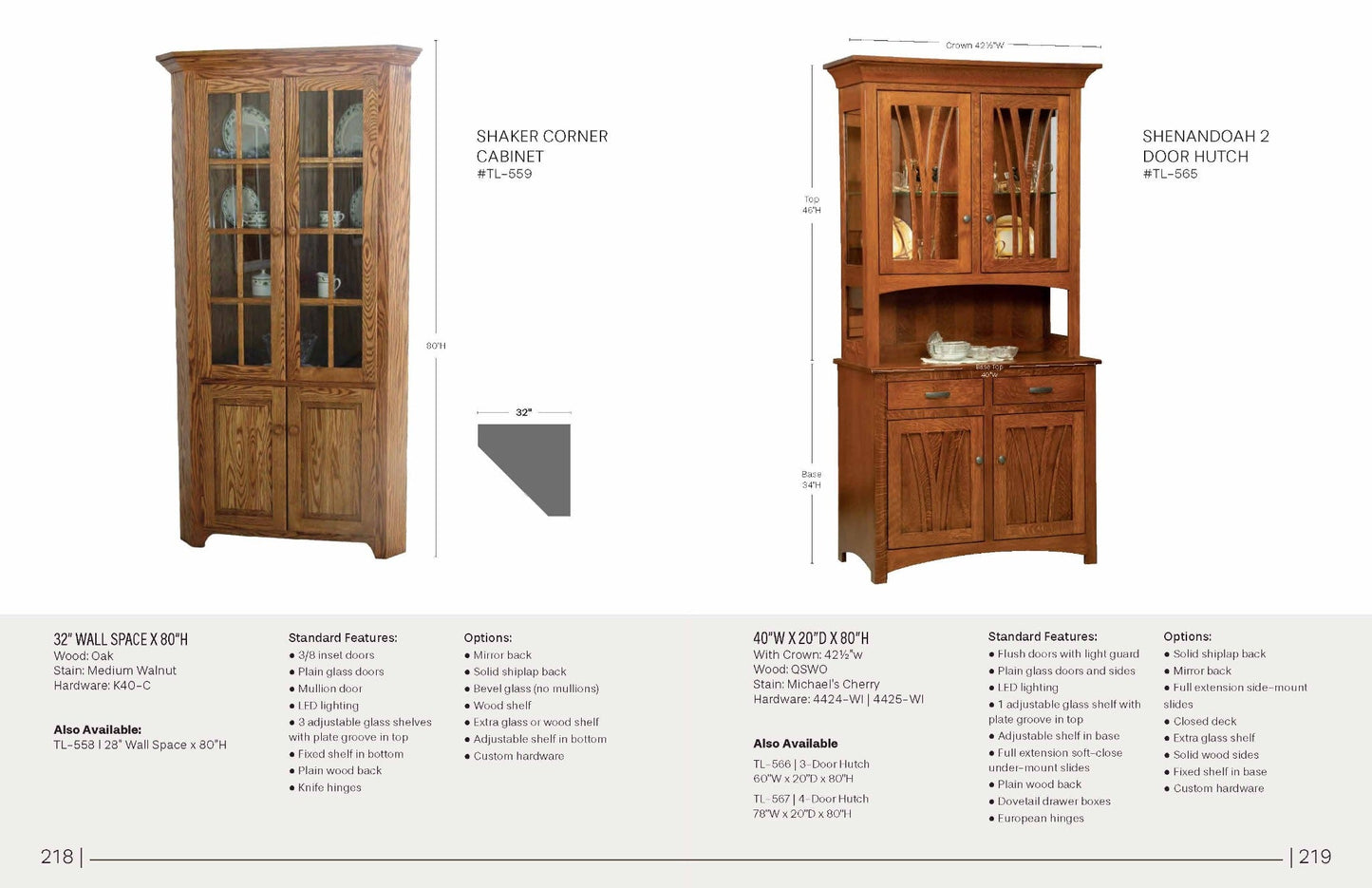 Shenandoah 2 Door Hutch