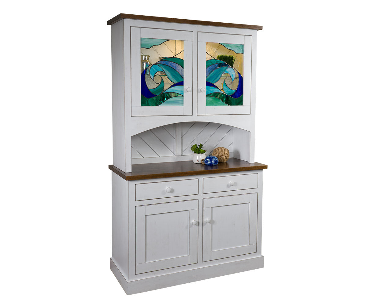 Ocean Front Leaded Glass Hutch