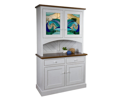 Ocean Front Leaded Glass Hutch