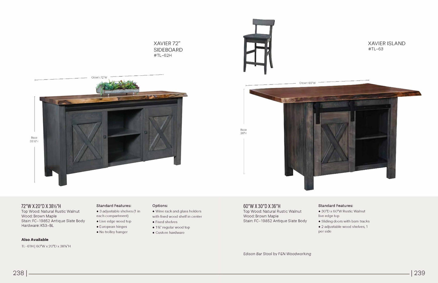 Xavier 72” Sideboard With Sliding Doors