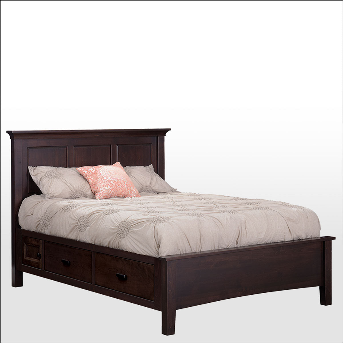 Ellington Bed With Side Storage  (4 Drawers, 2 Doors)