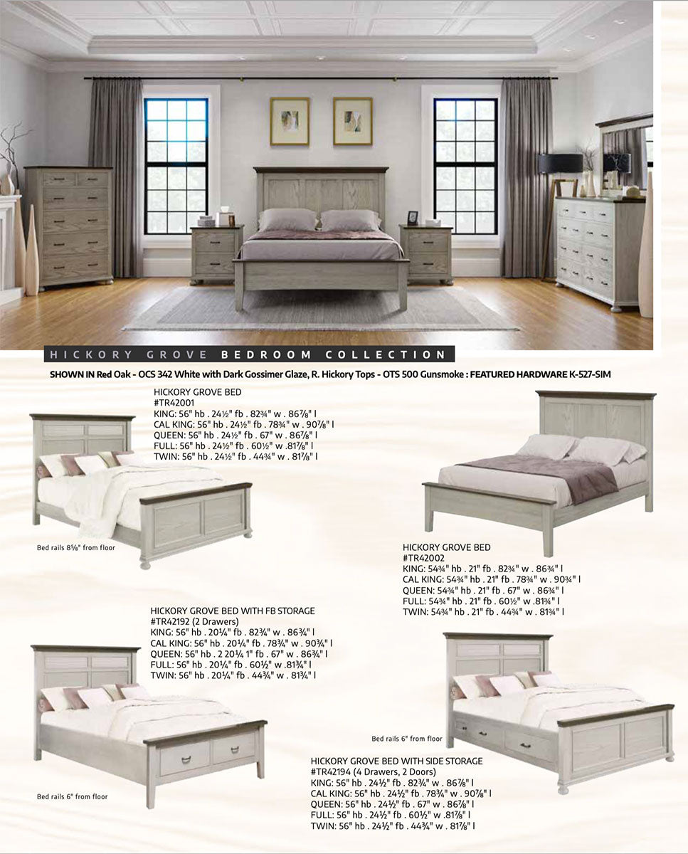 Hickory Grove Bed with Low Profile Footboard