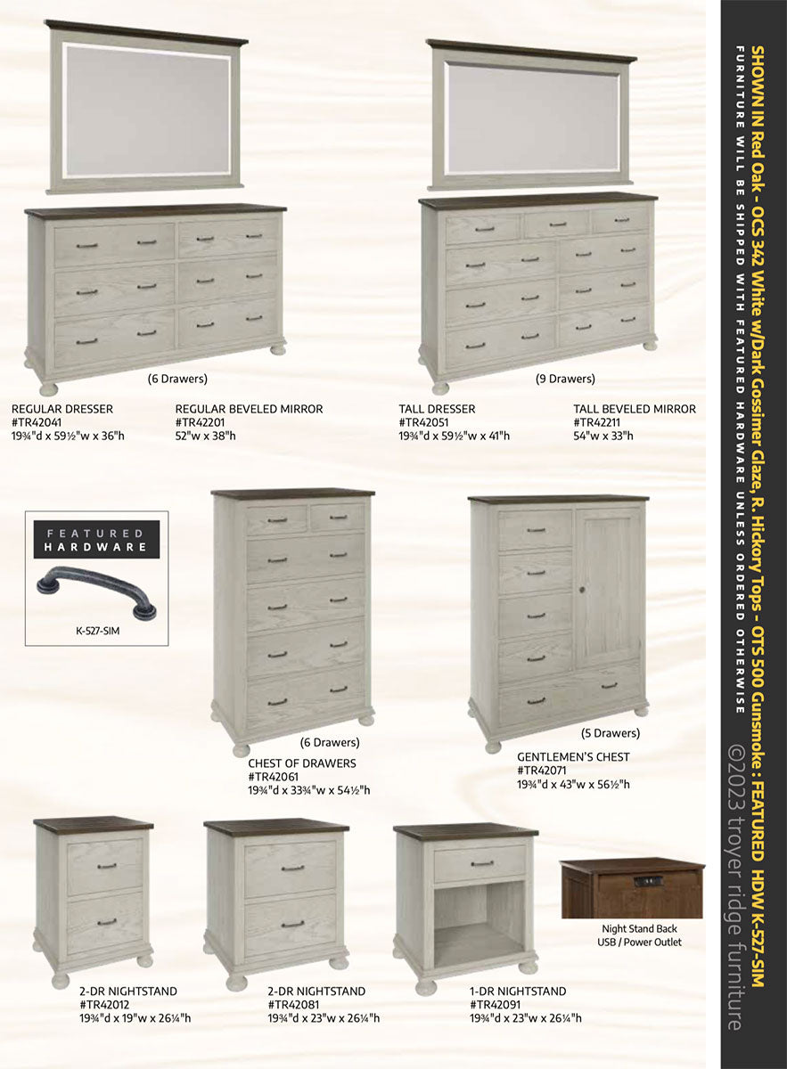 Hickory Grove Bed with Low Profile Footboard