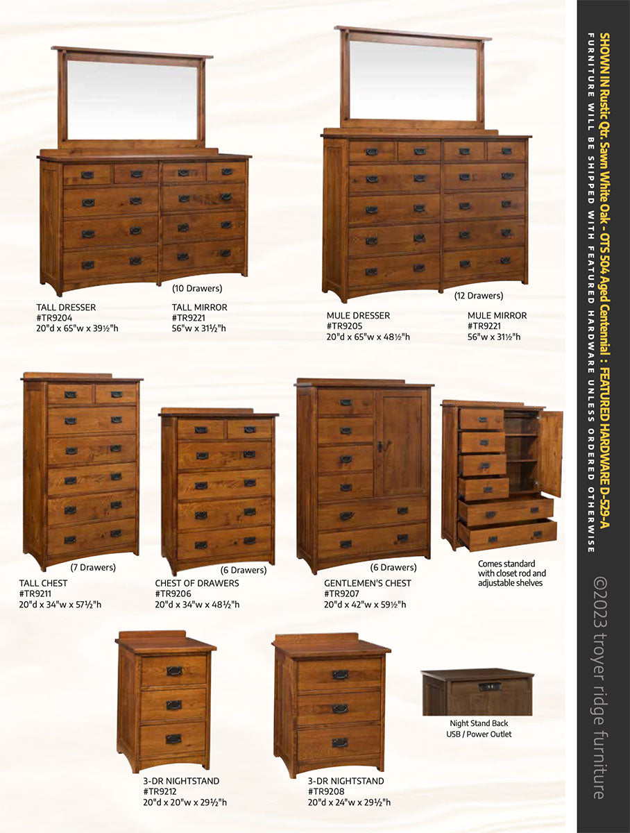 Mission Retreat 7 Drawer Chest of Drawers - 34”W