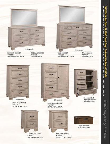 Natalie Cove 2-DR Nightstand - 19"W