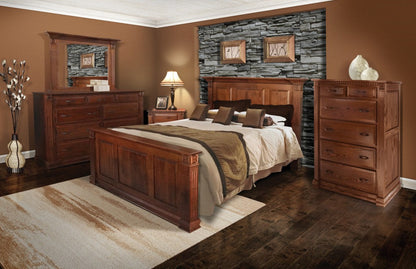 Traditional Deluxe High Dresser with Mirror- 66" Wide