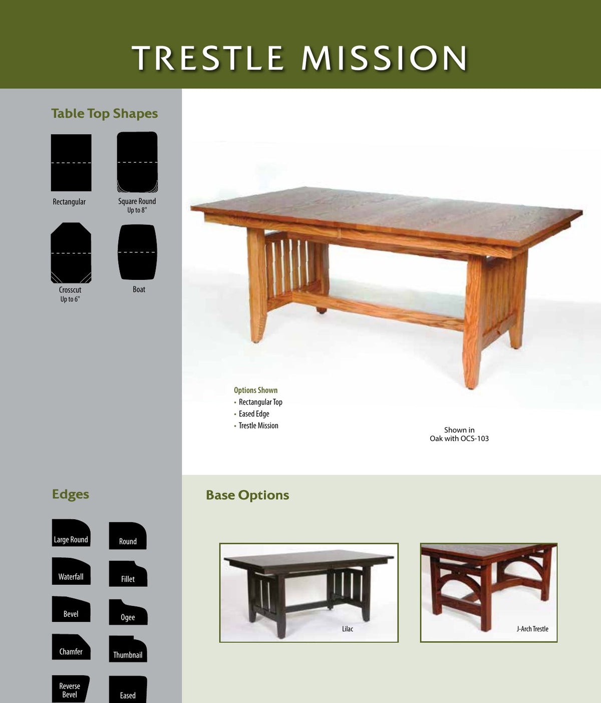 Trestle Mission Table catalog page