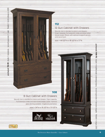 12 Gun Cabinet with Drawers