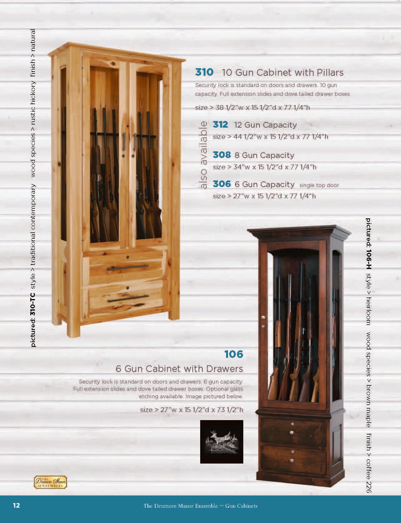 10 Gun Cabinet with Pillars