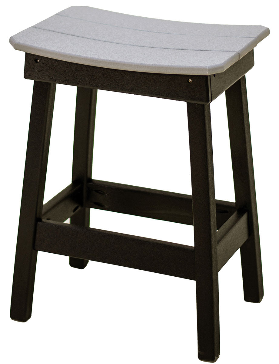 Poly Bowed Top Bar Stool 24" Counter Height