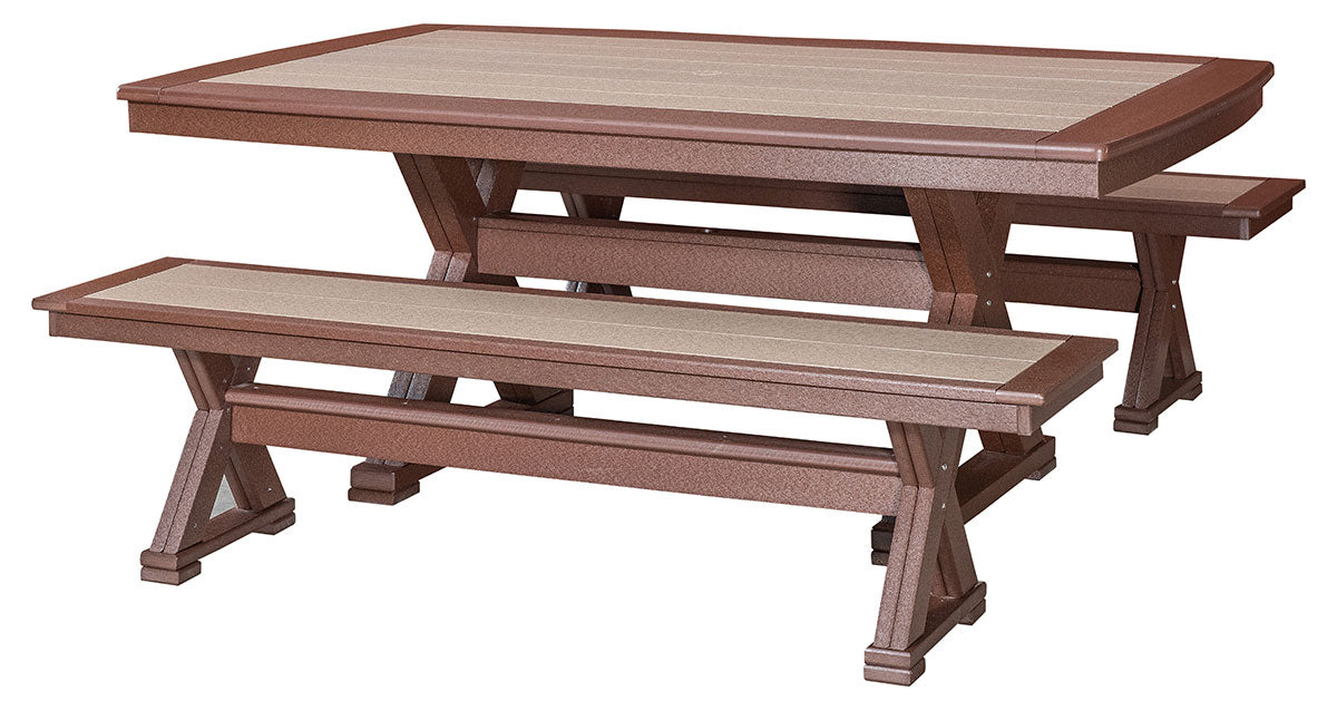 Poly 44" x 72" Dining Height Table Set with X-Base