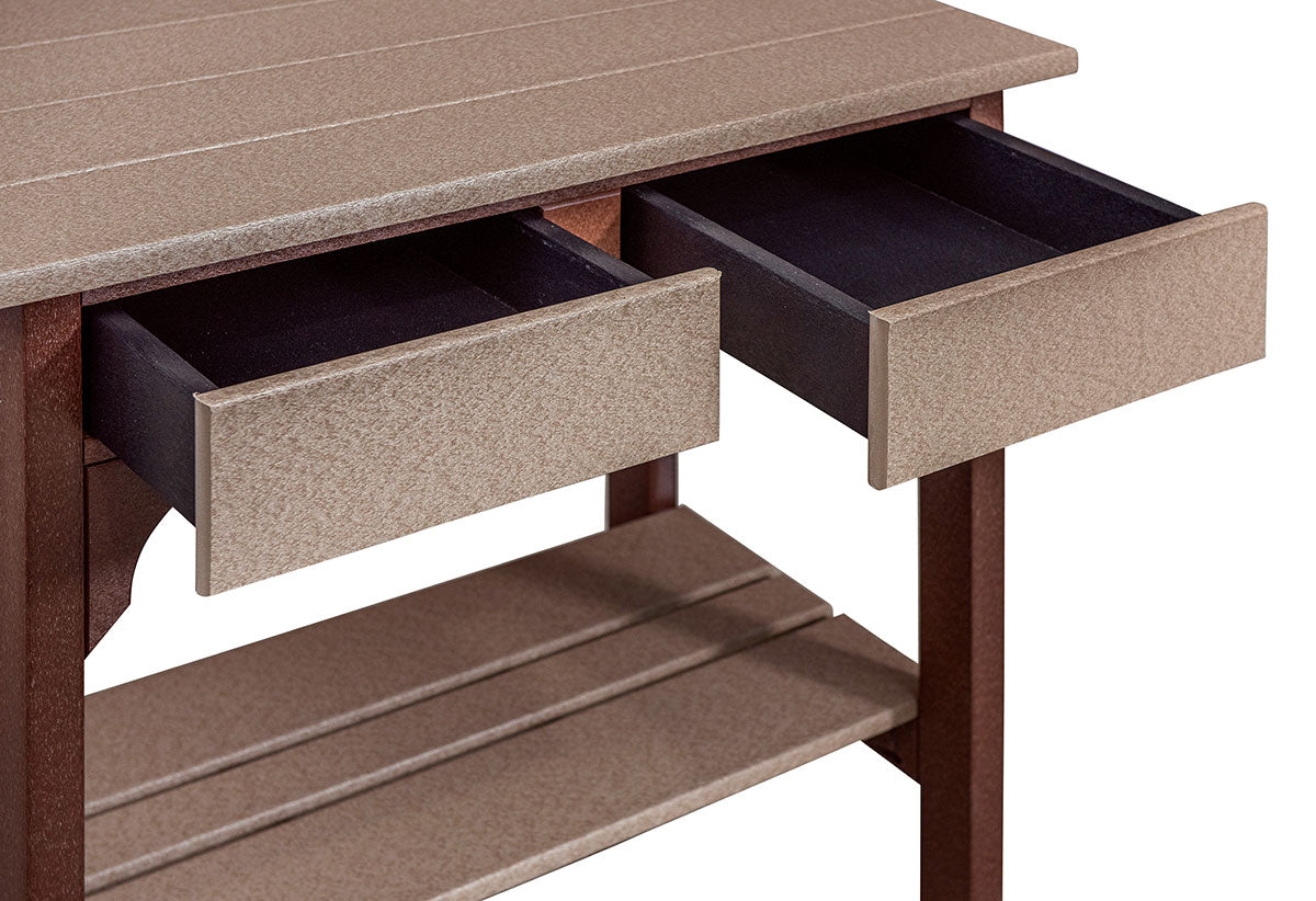 Poly Grill Table with Drawers 30” High