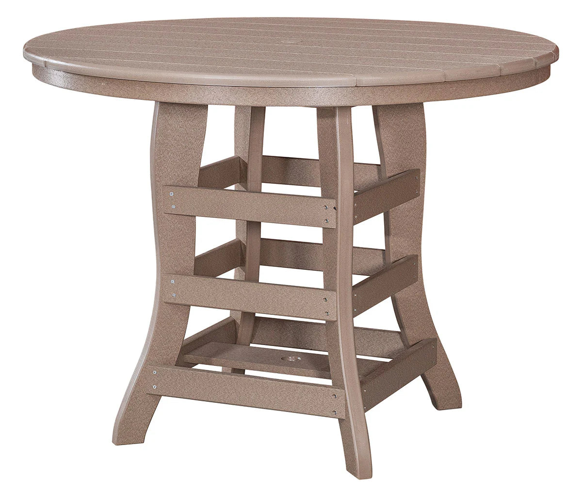 Poly 48" Round Counter Table with Umbrella Holes
