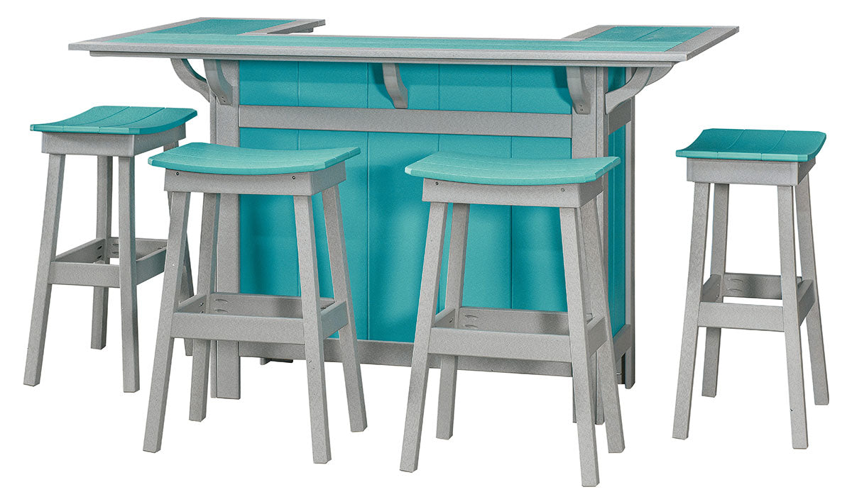 Poly Bowed Top Bar Stool 24" Counter Height