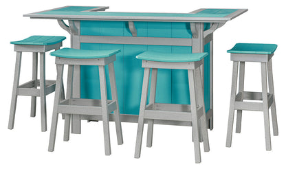 Poly Bowed Top Bar Stool 24" Counter Height