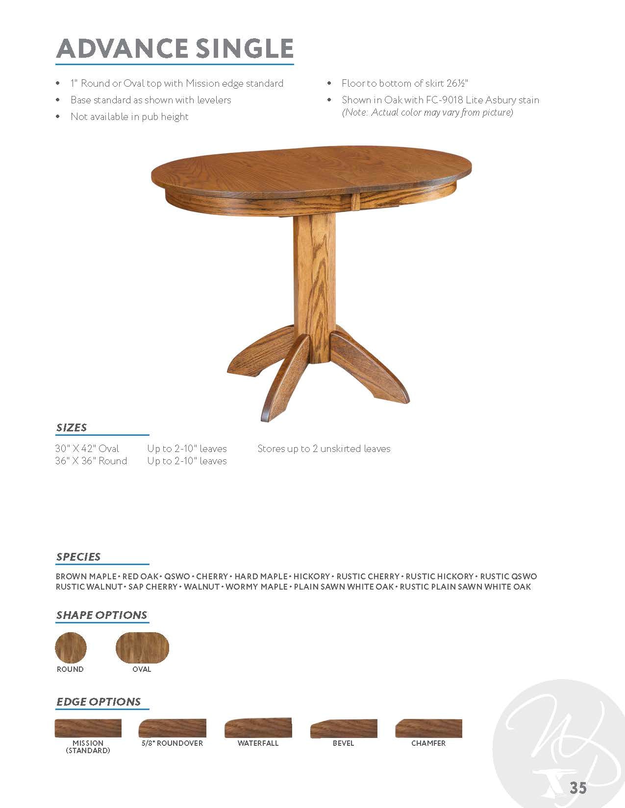 Advance Single Pedestal Table