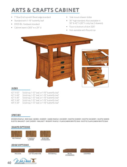 Arts & Crafts Cabinet Table