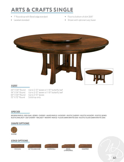 Arts & Crafts Single Pedestal Table