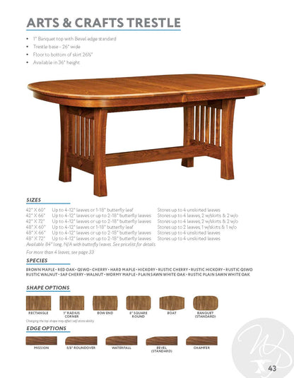 Arts & Crafts Trestle Table