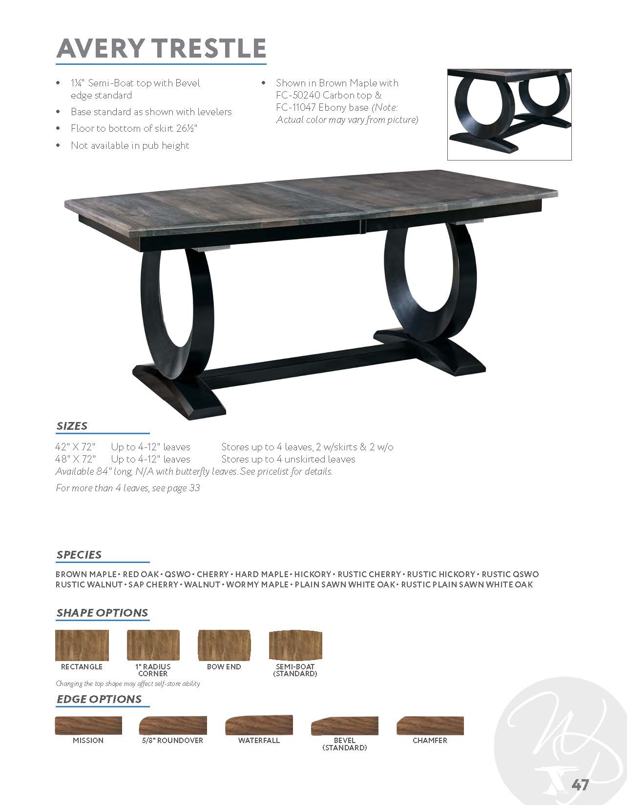 Avery Trestle Table