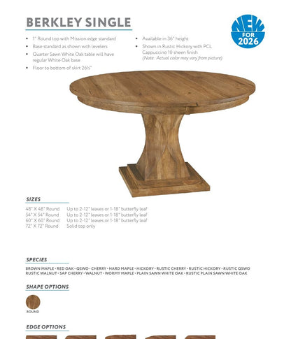 Berkley Single Pedestal Table