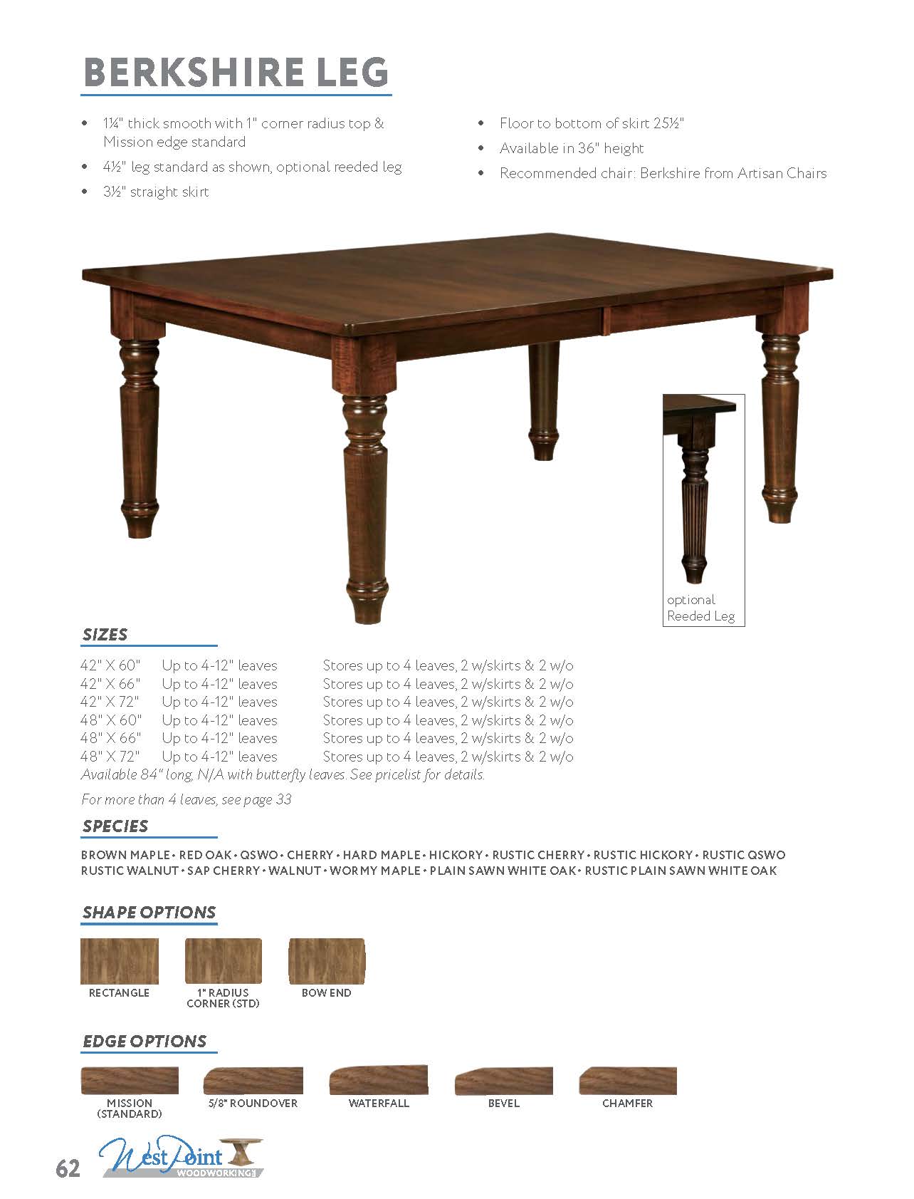 Berkshire Leg Table