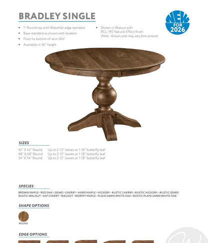 Bradley Single Pedestal Table