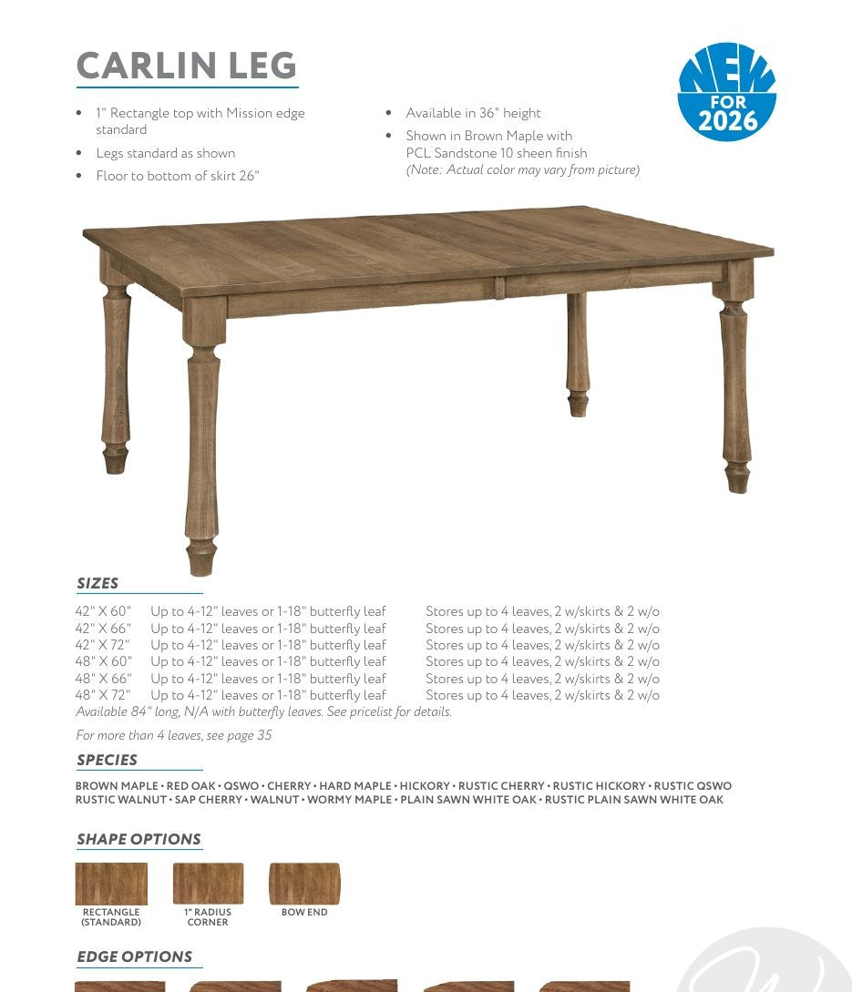 Carlin Leg Table