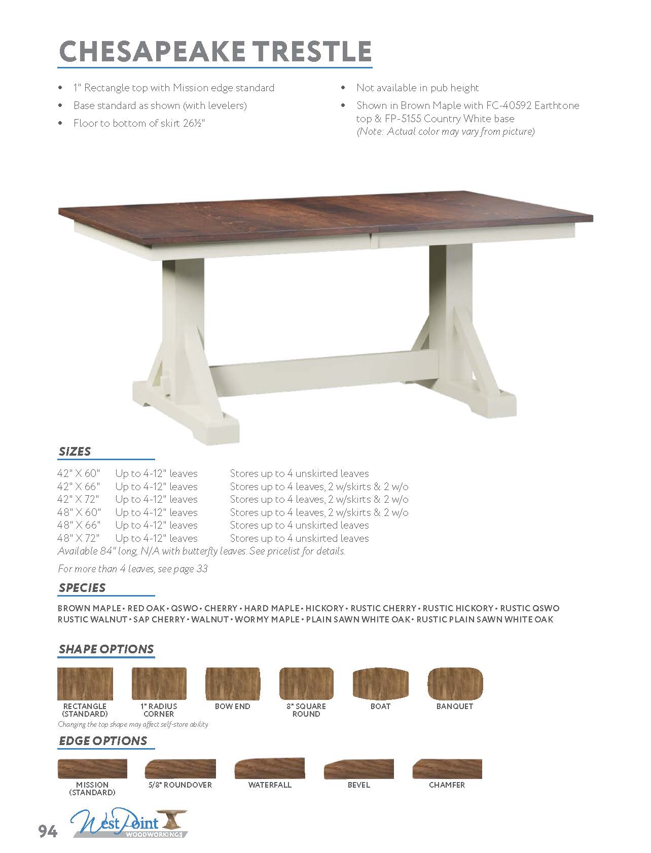 Chesapeake Trestle Table