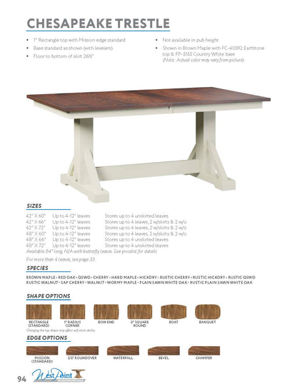 Chesapeake Trestle Table