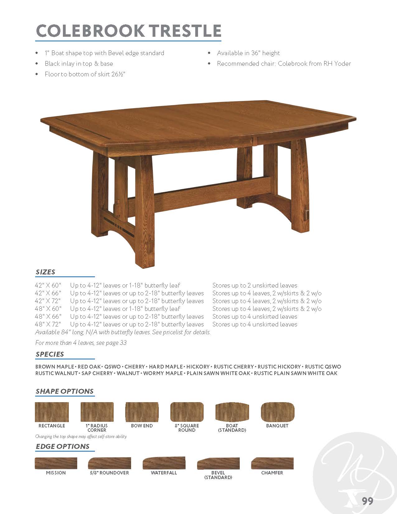 Colebrook Trestle Table
