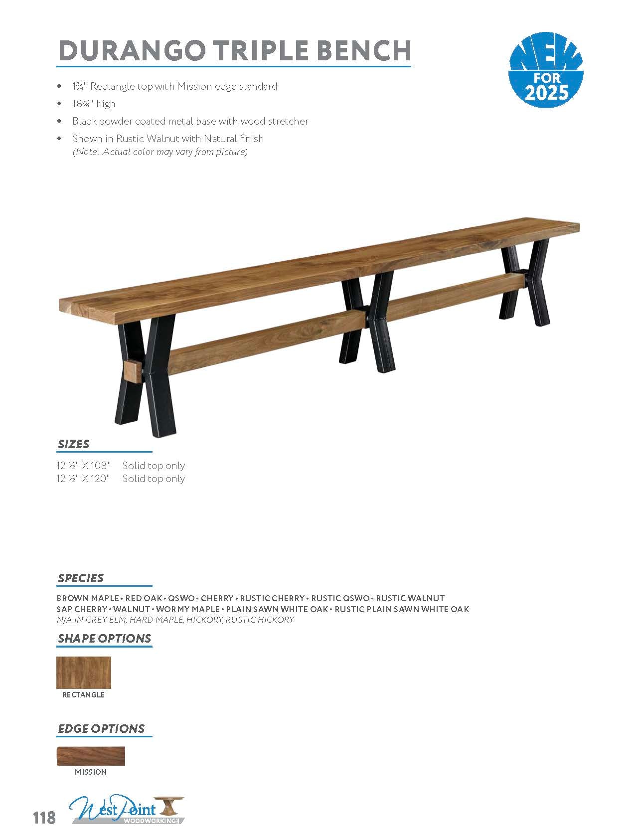 Durango Triple Bench
