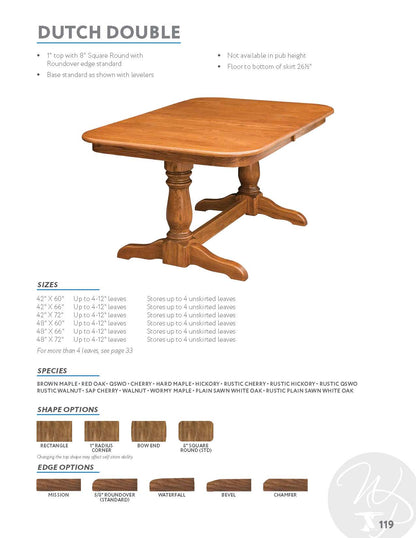 Dutch Double Pedestal Table