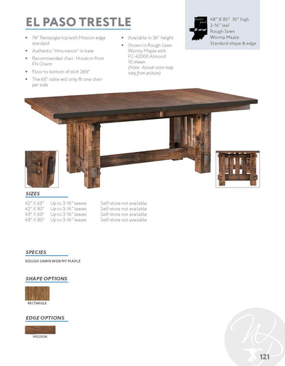 El Paso Trestle Table