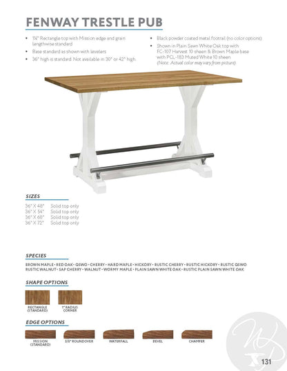 Fenway Trestle Pub Table