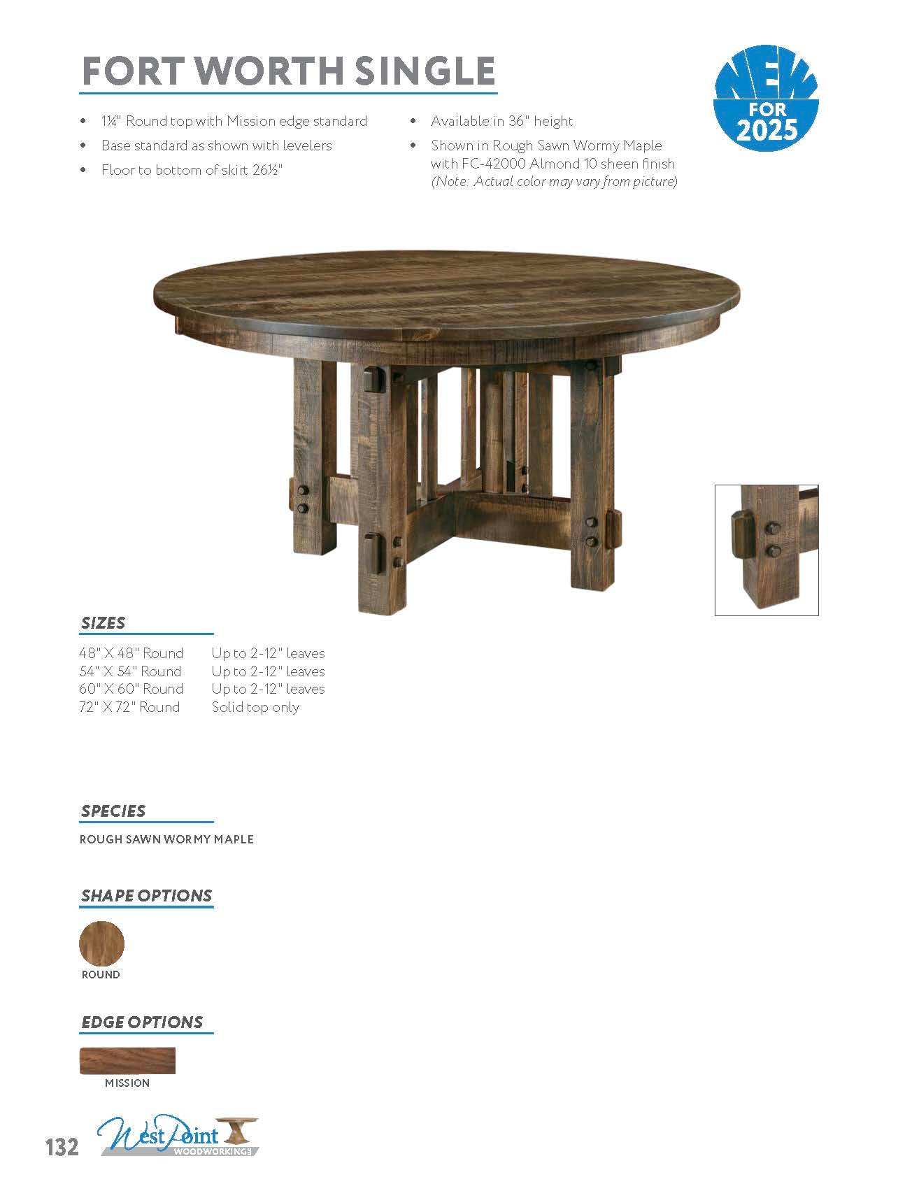 Fort Worth Single Pedestal Table
